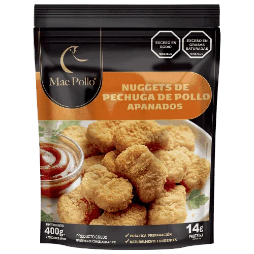 Empaque de nuggets de pechuga de pollo apanados Mac Pollo